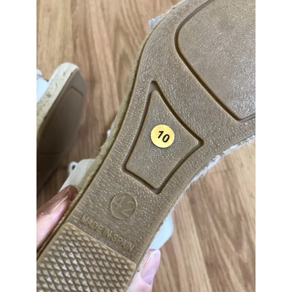 NWT Jutelia Made In Spain Women’s Suede Flower Wedge Espadrilles SZ 10 US 42 EUR
